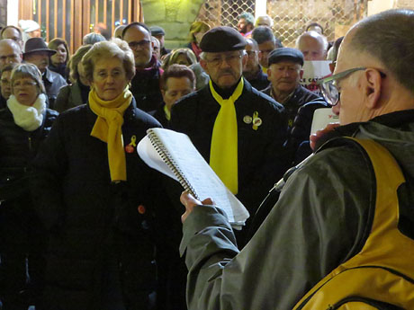 Concentraci&oacute; per la llibertat dels presos pol&iacute;tics a la pla&ccedil;a del Vi