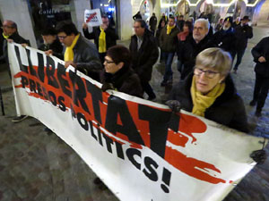 Concentració a la plaça del Vi per la independència i la llibertat dels presos polítics