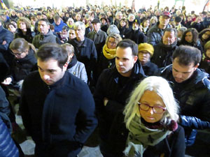 Concentraci&oacute; de protesta contra les resolucions de la Junta Electoral Central que inhabiliten el President Quim Torra
