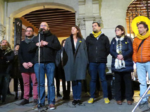 Concentraci&oacute; de protesta contra les resolucions de la Junta Electoral Central que inhabiliten el President Quim Torra
