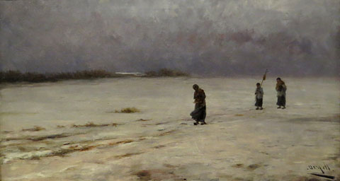 La vuelta del entierro. Modest Urgell. Ca. 1890. Oli sobre tela