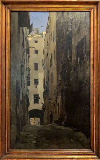 Carrer de Fivaller, Barcelona. Modest Urgell. Ca. 1873. Oli sobre tela