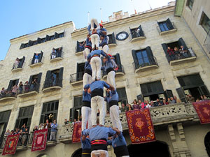 Fires 2019. La Diada Castellera a la pla&ccedil;a del Vi, amb els Marrecs de Salt, els Capgrossos de Matar&oacute; i els Minyons de Terrassa