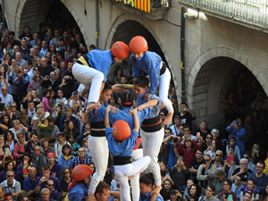 Fires 2019. La Diada Castellera a la pla&ccedil;a del Vi, amb els Marrecs de Salt, els Capgrossos de Matar&oacute; i els Minyons de Terrassa