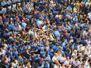 Fires 2019. La Diada Castellera a la pla&ccedil;a del Vi, amb els Marrecs de Salt, els Capgrossos de Matar&oacute; i els Minyons de Terrassa