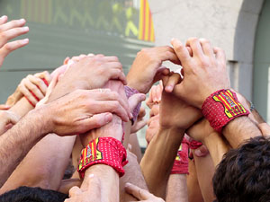 Fires 2019. La Diada Castellera a la pla&ccedil;a del Vi, amb els Marrecs de Salt, els Capgrossos de Matar&oacute; i els Minyons de Terrassa