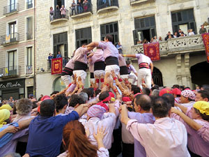 Fires 2019. La Diada Castellera a la pla&ccedil;a del Vi, amb els Marrecs de Salt, els Capgrossos de Matar&oacute; i els Minyons de Terrassa