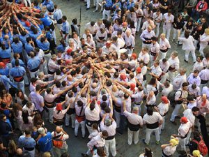 Fires 2019. La Diada Castellera a la pla&ccedil;a del Vi, amb els Marrecs de Salt, els Capgrossos de Matar&oacute; i els Minyons de Terrassa