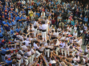 Fires 2019. La Diada Castellera a la pla&ccedil;a del Vi, amb els Marrecs de Salt, els Capgrossos de Matar&oacute; i els Minyons de Terrassa