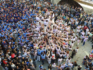 Fires 2019. La Diada Castellera a la pla&ccedil;a del Vi, amb els Marrecs de Salt, els Capgrossos de Matar&oacute; i els Minyons de Terrassa
