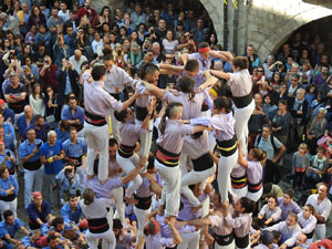 Fires 2019. La Diada Castellera a la pla&ccedil;a del Vi, amb els Marrecs de Salt, els Capgrossos de Matar&oacute; i els Minyons de Terrassa