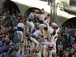 Fires 2019. La Diada Castellera a la pla&ccedil;a del Vi, amb els Marrecs de Salt, els Capgrossos de Matar&oacute; i els Minyons de Terrassa