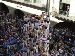 Fires 2019. La Diada Castellera a la pla&ccedil;a del Vi, amb els Marrecs de Salt, els Capgrossos de Matar&oacute; i els Minyons de Terrassa
