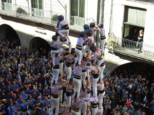 Fires 2019. La Diada Castellera a la pla&ccedil;a del Vi, amb els Marrecs de Salt, els Capgrossos de Matar&oacute; i els Minyons de Terrassa
