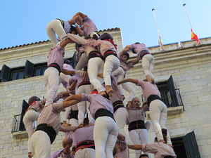 Fires 2019. La Diada Castellera a la pla&ccedil;a del Vi, amb els Marrecs de Salt, els Capgrossos de Matar&oacute; i els Minyons de Terrassa