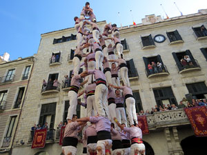 Fires 2019. La Diada Castellera a la pla&ccedil;a del Vi, amb els Marrecs de Salt, els Capgrossos de Matar&oacute; i els Minyons de Terrassa