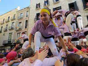 Fires 2019. La Diada Castellera a la pla&ccedil;a del Vi, amb els Marrecs de Salt, els Capgrossos de Matar&oacute; i els Minyons de Terrassa