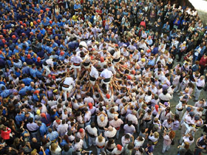 Fires 2019. La Diada Castellera a la pla&ccedil;a del Vi, amb els Marrecs de Salt, els Capgrossos de Matar&oacute; i els Minyons de Terrassa