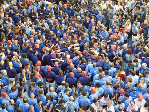 Fires 2019. La Diada Castellera a la pla&ccedil;a del Vi, amb els Marrecs de Salt, els Capgrossos de Matar&oacute; i els Minyons de Terrassa
