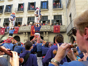 Fires 2019. La Diada Castellera a la pla&ccedil;a del Vi, amb els Marrecs de Salt, els Capgrossos de Matar&oacute; i els Minyons de Terrassa