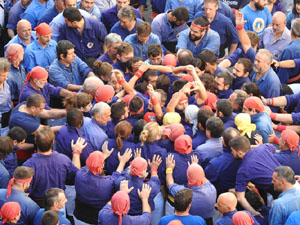 Fires 2019. La Diada Castellera a la pla&ccedil;a del Vi, amb els Marrecs de Salt, els Capgrossos de Matar&oacute; i els Minyons de Terrassa