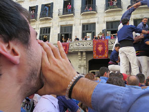 Fires 2019. La Diada Castellera a la pla&ccedil;a del Vi, amb els Marrecs de Salt, els Capgrossos de Matar&oacute; i els Minyons de Terrassa