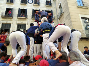 Fires 2019. La Diada Castellera a la pla&ccedil;a del Vi, amb els Marrecs de Salt, els Capgrossos de Matar&oacute; i els Minyons de Terrassa