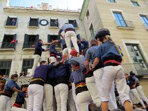 Fires 2019. La Diada Castellera a la pla&ccedil;a del Vi, amb els Marrecs de Salt, els Capgrossos de Matar&oacute; i els Minyons de Terrassa
