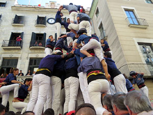 Fires 2019. La Diada Castellera a la pla&ccedil;a del Vi, amb els Marrecs de Salt, els Capgrossos de Matar&oacute; i els Minyons de Terrassa