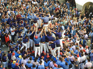 Fires 2019. La Diada Castellera a la pla&ccedil;a del Vi, amb els Marrecs de Salt, els Capgrossos de Matar&oacute; i els Minyons de Terrassa