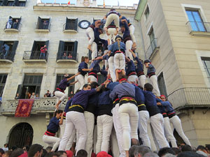 Fires 2019. La Diada Castellera a la pla&ccedil;a del Vi, amb els Marrecs de Salt, els Capgrossos de Matar&oacute; i els Minyons de Terrassa