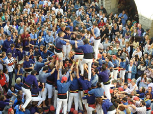 Fires 2019. La Diada Castellera a la pla&ccedil;a del Vi, amb els Marrecs de Salt, els Capgrossos de Matar&oacute; i els Minyons de Terrassa