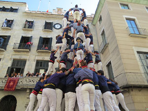 Fires 2019. La Diada Castellera a la pla&ccedil;a del Vi, amb els Marrecs de Salt, els Capgrossos de Matar&oacute; i els Minyons de Terrassa