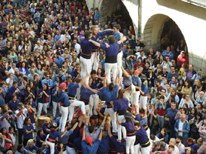 Fires 2019. La Diada Castellera a la pla&ccedil;a del Vi, amb els Marrecs de Salt, els Capgrossos de Matar&oacute; i els Minyons de Terrassa