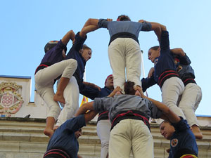 Fires 2019. La Diada Castellera a la pla&ccedil;a del Vi, amb els Marrecs de Salt, els Capgrossos de Matar&oacute; i els Minyons de Terrassa