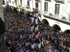 Fires 2019. La Diada Castellera a la pla&ccedil;a del Vi, amb els Marrecs de Salt, els Capgrossos de Matar&oacute; i els Minyons de Terrassa