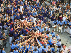 Fires 2019. La Diada Castellera a la pla&ccedil;a del Vi, amb els Marrecs de Salt, els Capgrossos de Matar&oacute; i els Minyons de Terrassa