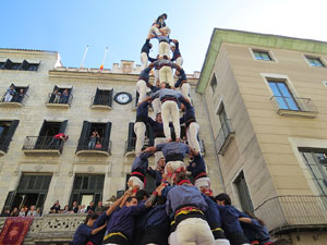 Fires 2019. La Diada Castellera a la pla&ccedil;a del Vi, amb els Marrecs de Salt, els Capgrossos de Matar&oacute; i els Minyons de Terrassa