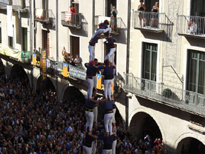 Fires 2019. La Diada Castellera a la pla&ccedil;a del Vi, amb els Marrecs de Salt, els Capgrossos de Matar&oacute; i els Minyons de Terrassa
