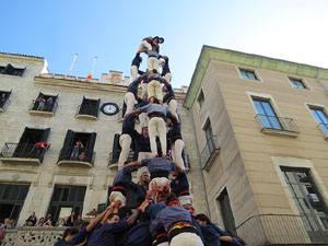 Fires 2019. La Diada Castellera a la pla&ccedil;a del Vi, amb els Marrecs de Salt, els Capgrossos de Matar&oacute; i els Minyons de Terrassa