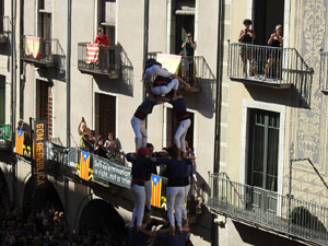 Fires 2019. La Diada Castellera a la pla&ccedil;a del Vi, amb els Marrecs de Salt, els Capgrossos de Matar&oacute; i els Minyons de Terrassa