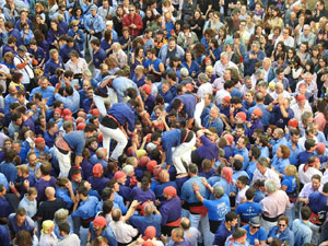 Fires 2019. La Diada Castellera a la pla&ccedil;a del Vi, amb els Marrecs de Salt, els Capgrossos de Matar&oacute; i els Minyons de Terrassa