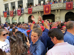 Fires 2019. La Diada Castellera a la pla&ccedil;a del Vi, amb els Marrecs de Salt, els Capgrossos de Matar&oacute; i els Minyons de Terrassa