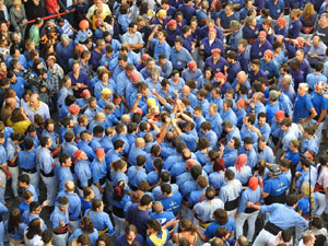 Fires 2019. La Diada Castellera a la pla&ccedil;a del Vi, amb els Marrecs de Salt, els Capgrossos de Matar&oacute; i els Minyons de Terrassa