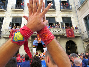 Fires 2019. La Diada Castellera a la pla&ccedil;a del Vi, amb els Marrecs de Salt, els Capgrossos de Matar&oacute; i els Minyons de Terrassa