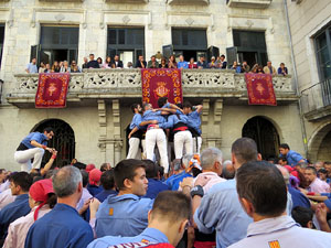 Fires 2019. La Diada Castellera a la pla&ccedil;a del Vi, amb els Marrecs de Salt, els Capgrossos de Matar&oacute; i els Minyons de Terrassa