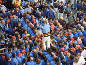 Fires 2019. La Diada Castellera a la pla&ccedil;a del Vi, amb els Marrecs de Salt, els Capgrossos de Matar&oacute; i els Minyons de Terrassa
