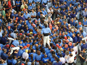 Fires 2019. La Diada Castellera a la pla&ccedil;a del Vi, amb els Marrecs de Salt, els Capgrossos de Matar&oacute; i els Minyons de Terrassa