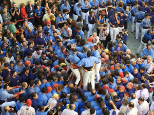 Fires 2019. La Diada Castellera a la pla&ccedil;a del Vi, amb els Marrecs de Salt, els Capgrossos de Matar&oacute; i els Minyons de Terrassa