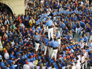 Fires 2019. La Diada Castellera a la pla&ccedil;a del Vi, amb els Marrecs de Salt, els Capgrossos de Matar&oacute; i els Minyons de Terrassa